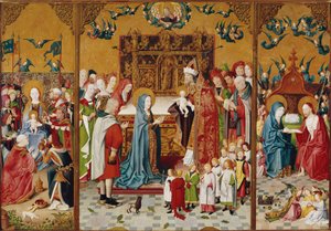 Ołtarz z Siedmioma Radościami Maryi (Olej na drewnie) autorstwa Master of the Holy Kinship