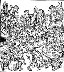 Merkury i jego dzieci. Ilustracja z Housebooka, lata 80. XIX wieku