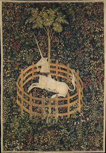 Jednorożec w niewoli, c. 1500 autorstwa Master of the Hunt of the