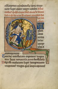 Pierwsze pytanie: Dawid przed Saulem autorstwa Master of the Ingeborg Psalter