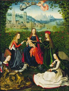 Dziewica z Ogrodu Różanego autorstwa Master of the Legend of Saint Lucy