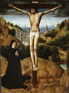 Chrystus na krzyżu z darczyńcą, koniec lat 80. XIV w. (olej na płycie)