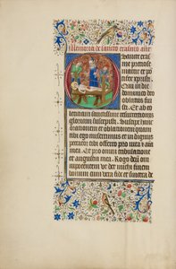 Inicjał O: Męczeństwo świętego Erazma autorstwa Master of the Llangattock Hours