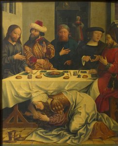 Chrystus w domu Szymona faryzeusza, ok. 1510-1520. autorstwa Master of the Magdalen Legend