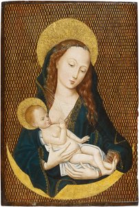Maria lactans na półksiężycu, ok. 1485 autorstwa Master of the Magdalen Legend,