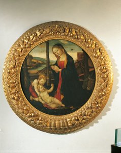 Madonna z Dzieciątkiem ze św. Janem (olej na desce) autorstwa Master of the Miller Tondo (attr. to)
