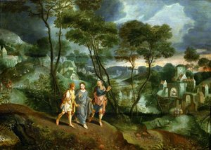 Chrystus z uczniami w drodze do Emaus
