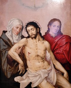 Ciało Jezusa trzymane przez Marię i Jana