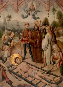 Męczeństwo św. Wawrzyńca autorstwa Master of the Saint Ursula Legend