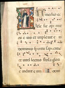 Folio z gradientu, koniec XV w. (atrament, tempera i złoto płatkowe na pergaminie) autorstwa Master of the Saluces Hours (attr. to)