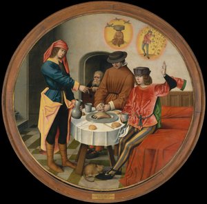 Józef interpretujący sny współwięźniów. autorstwa Master of the Story of Joseph