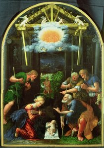Adoracja pasterzy (olej na desce) autorstwa Master of the Twelve Apostles