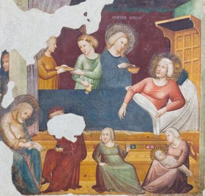 Narodziny Chrzciciela, pierwsza połowa XIV wieku (wolnostojący fresk) autorstwa Master of the Urbino Coronation