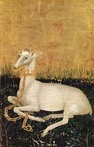White Hart, z "Dyptyku Wiltona" ok. 1395-99 (tempera jajeczna na dębie) (verso)