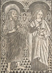 Św. Jan Chrzciciel i Św. Jan Ewangelista, XV wiek. autorstwa Master with the Cologne Arms