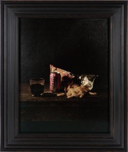 Ostatni posiłek w celi śmierci, Louis Jones Junior, 2012 (cyfrowy druk transferowy na pergaminie z koziej skóry) autorstwa Mat Collishaw