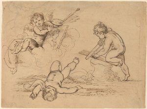 Alegoria: Cztery Putti autorstwa Mather Brown
