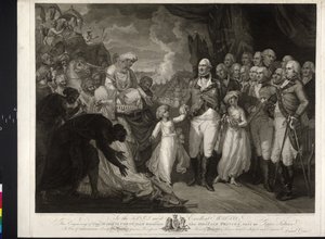 Maquris Cornwallis z dwoma indyjskimi książętami autorstwa Mather Brown