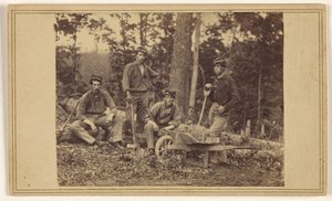 Oddział pionierów 69. pułku N.Y.V. autorstwa Mathew B. Brady