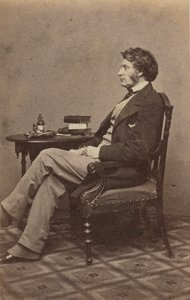 Carte-de-visite portret Charlesa Sumnera, lata 60. XIX wieku. autorstwa Mathew Brady