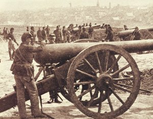 Artyleria Federalna podczas wojny secesyjnej (1861-65) (zdjęcie czarno-białe)