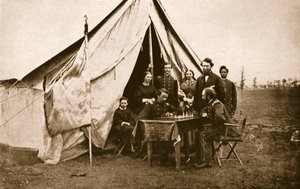 Generał James H. Wilson i przyjaciele, 1861-65 (zdjęcie w sepii) autorstwa Mathew B. Brady