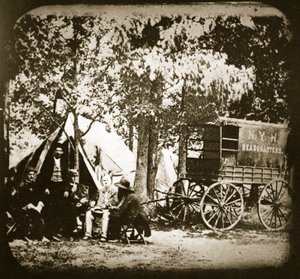 Siedziba New York Herald w terenie w Culpeper Court House, 1863 autorstwa Mathew B. Brady