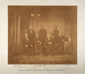 Kierownicy Izby Reprezentantów impeachmentu, 1868 (zdjęcie w sepii)