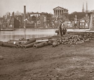 Ruiny Richmond, Wirginia (zdjęcie czarno-białe) autorstwa Mathew Brady