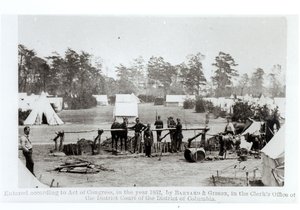Kwatera Główna Yankee, obóz Whinfield, 3 maja 1862 r. autorstwa Mathew B. Brady