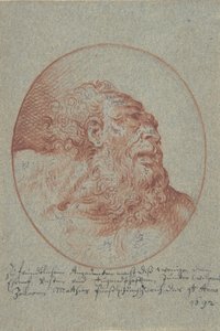 Głowa brodatego mężczyzny patrzącego w prawo, 1692. autorstwa Mathias Fussli