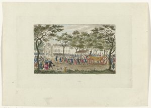 Wyprzedzanie Księżnej Orańskiej i Dzieci, 1787 autorstwa Mathias de Sallieth