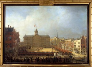 Przybycie Napoleona I (1769-1821) na Place Royale w Amsterdamie 15.10.1811 Obraz Mathieu Ignace Van Bree (1773-1839) 1811 Boissy Saint Leger. Zamek Grosbois
