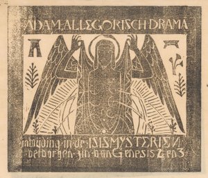 Skrzydlata postać z sześcioma piersiami Adam, Dramat alegoryczny (tytuł na obiekcie) autorstwa Mathieu Lauweriks (attributed to)