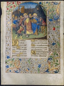 Kartka z Księgi Godzin: Zdrada Chrystusa, ok. godz. 1470-1485.