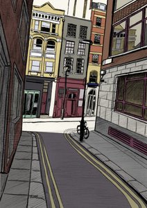 Fox and Knot Street EC1, 2015 (ołówek, cyfrowy)