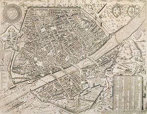 Mapa Florencji, 1595 autorstwa Matteo Florimi