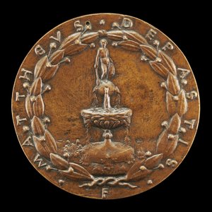 Fontanna zwieńczona nagą postacią męską [rewers], ok. 1900 r. 1446.