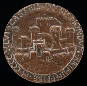Zamek w Rimini [rewers], 1446. autorstwa Matteo di Andrea de Pasti
