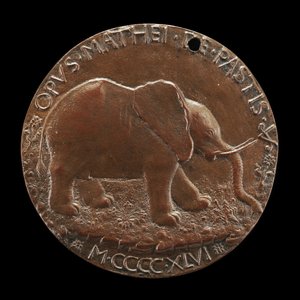 Słoń Malatesta na łące [rewers], 1446. autorstwa Matteo di Andrea de Pasti