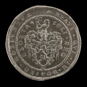 Herb i napis [rewers], 1592. autorstwa Matthäus Carl
