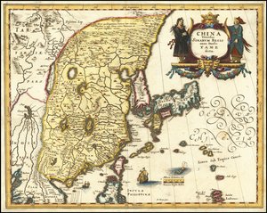 Mapa Chin, Japonii i Korei z 1636 r. autorstwa Matthäusa Meriana autorstwa Matthaus Merian