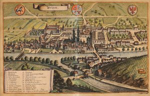 Widok na kolorowe Brixen autorstwa Matthaus Merian