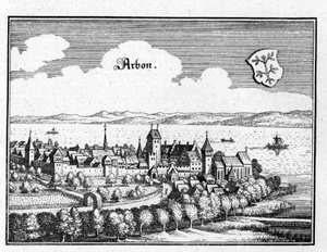 Arbon - fragment Topographia Sueviae (Schwaben) autorstwa Matthaus Merian