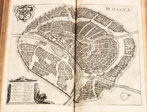 Mapa Moskwy. Od: Newe Archontologia cosmica autorstwa Johanna Ludwiga Gottfrieda, 1646. autorstwa Matthaus the Elder Merian