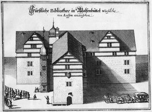 Biblioteka Herzoga Augusta w Wolfenbüttel, w latach 1655-1660 autorstwa Matthaus the Elder Merian