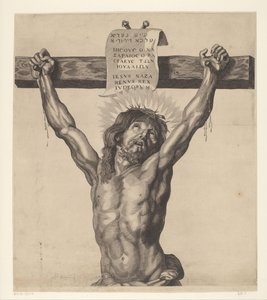 Chrystus na krzyżu Seria Ecce Homo, Chrystus Ukrzyżowany, Dziewica Maryja i Jan Ewangelista (tytuł serii) autorstwa Mattheus Borrekens