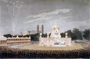Pokaz sztucznych ogni w Green Park, Westminster, Londyn, 1814