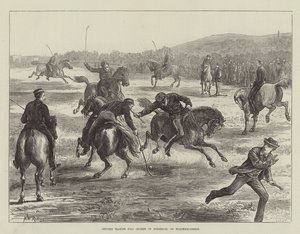 Oficerowie grający w polo (hokej na koniu) na Woolwich-Common