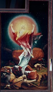 Ołtarz Issenheim (lub Isenheim): „”zmartwychwstanie”” Prawy panel autorstwa Mathisa Neithardta Gothardta dit Matthiasa Grunewalda (1480-1528) (e.all.) 1512-1516 Colmar, Musee Unterlinden